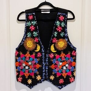NWOT Beckwoman S Handmade Embroidered 100% Cotton Vest